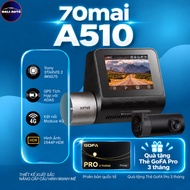 70mai A510 dash cam records ADAS, GPS, remote monitoring with 4G Kit