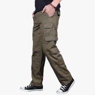 EAGLADE Tactical Cargo Pants for Men Cotton Multi Pockets M-4XL DY-215 in Khaki B02