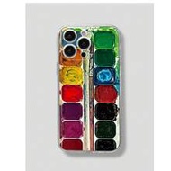 Graffiti Paint Box Printed Precision Hole Transparent Colorful Protective Phone Case, Compatible Wit