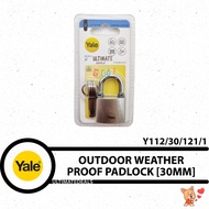 YALE Y112/30/121/1 - Outdoor Weather-Proof Iron Disc Short-Shackle Padlock 30mm