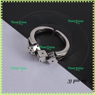 [C-H] No. 7, retro punk dice open ring female-63141