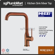 Pozzi x sgPlumbMart Brushed Rose Gold Kitchen Sink Mixer Tap PP921R Hot/Cold Faucet Tap