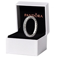 Pandora แหวนเงิน 925 ประดับเพชร พร้อมกล่อง สําหรับผู้หญิง งานแต่งงาน