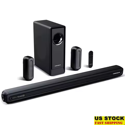 5.1 CH Surround Sound Bar Dolby Audio Wireless Subwoofer Rear Speakers Bluetooth 5.3 400W Dolby Digi
