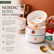 PF Nordic Bowl Fruity Series Nordic Bowl/ salad Bowl/ porcelain ceramic Bowl/ Aesthetic Bowl/ Cute B