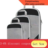 ! travel bag organiser 2022Travel Compressed Storage Bag Storage Bag Set with Shoe Bag Mesh Cloth Visual Luggage Organiz