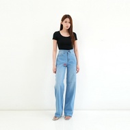 Nuber Loose High Waist Women's Jeans Asoka Blue Spray