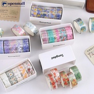 【OMALL】 5Rolls Kawaii Transparent Sticker Tape DIY Decorative Material Tape Sketchbook Stickers Scho