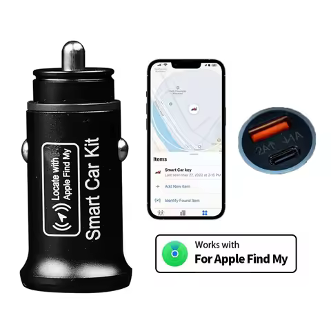 Car Charge GPS Locator Tracker 20W USB Phone Charger Fast Charging Type C QC3.0 With iPhone Find My 