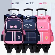 [Ready Stock] School Bag 6 Wheel Trolley bag Waterproof  Good Quality Strong Trolley Sekolah Beg Rod