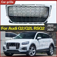 for SQ2 Style Racing Grill Front Grille For Audi Q2 Q2L 2022 2023 Upper Bumper Hood Mesh Grid Body K