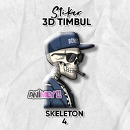 3D Embossed Skull Skeleton Emblem Sticker Skull Skull Sticker/
