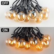 25FT/33FT/49FT String Light G40 Glass Bulb Patio Outdoor Waterproof Fairy Lights Terrace Garden Pub 