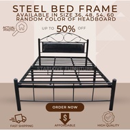 Heavy Duty Detachable/ Split Type Steel Bed Frame with Cushion Headboard Double Size: 48 x 75