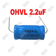 OKMUSIC 1ชิ้น ซีลำโพงเสียงแหลม 100V 3.3UF/2.2uF Capacitor ตัวเก็บประจุทวีตเตอร์ Cเสียงแหลม 3.3UF 2.2
