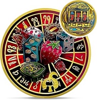 Unique Roulette Poker Card Guard Coin - 777 Slots Lucky Angel Numbers Protector Token - Good Luck Ch