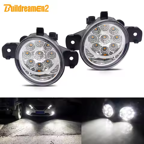 2 Pieces Car LED Fog Light Assembly Daytime Running Lamp DRL 12V For Nissan Qashqai Teana Juke Sentr