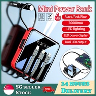[SG Stock] 20000mAh Fast Charging Dual Charging Emergency Light Power Bank Mini Portable Powerbank