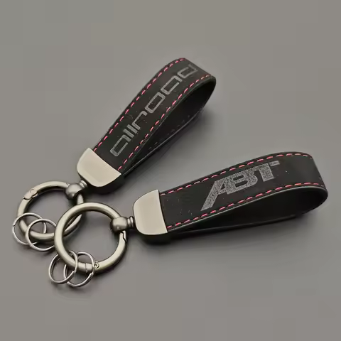 Luxury Leather Car Keychain ABT Allroad Logo Keyring For Audi A3 A4 A5 A6 A7 A8 Q3 Q5 Q7 Q8 TT B6 B7