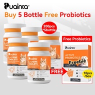 PUAINTA Cat L-Lysine Tablets for Relieves Sneezing Runny Nose FVR Cold Defense Immune Booster for Ki