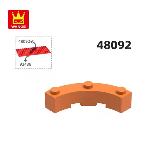 Wange 100g/50Pcs 48092 Brick Round Corner 4x4 with 3 Studs Building Blocks Moc Accessories Compatibl
