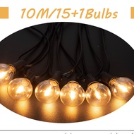 7.6M/10M/15M/20M Energy Saving Outdoor Waterproof Fairy Lights Glass Bulb Patio Glass Bulb Patio 25F