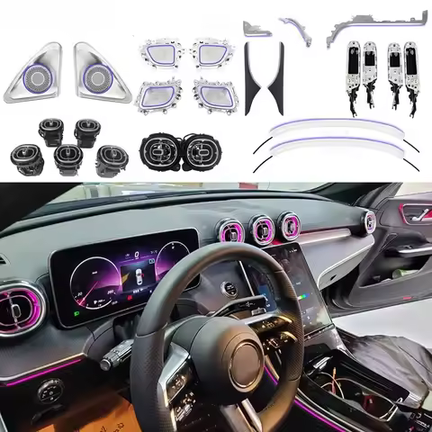64 Colors W206 Interior Ambient Lighting Kit for Mercedes-Benz C-Class (W206) 2022 2023 C43 Coupe Am