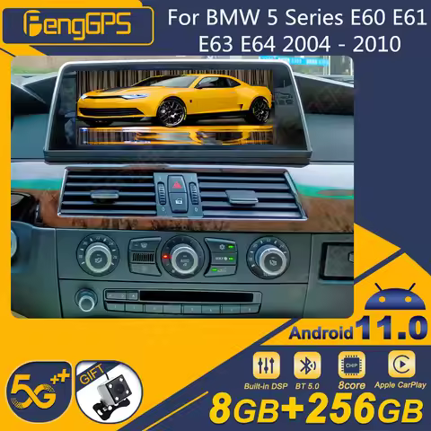 For BMW 5 Series E60 E61 E63 E64 2004 - 2010 Car Radio Wireless Carplay Android Auto Intelligent Sys