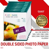 QUAFF Double Sided Photo Paper A4 size (50sheets per pack) (120gsm-300gsm)