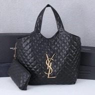 Saint Laurent YSL [Ready Stock] YSL Saint Laurent Tote Bag Female Bag Black Triangle Bag Lambskin Sh