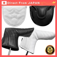 Premium Waterproof PU Leather Golf Putter Head Cover - Mallet Style, Pin Type, Single Piece (White, 