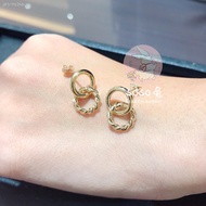 ◑☑Temperament cocoshnik K10 gold knot earrings earrings fashion simple soso rabbit Japan purchasing