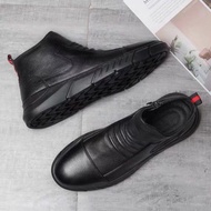 New British style casual leather boots Martin boots in the tube versatile men's boots high-top men's