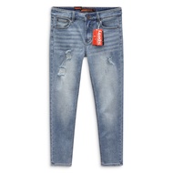 Superdry jeans standard slimfit form hugging thick genuine fabric with light blue elastic