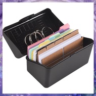 (Y W Z H)Index Card Holder Set,Index Box with 230 Assorted , Colourful Lined, 6 Rings and Stickers P