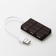 USB HUB Chocolate 4 Port Elecom : USB HUB 4 พอร์ทสำหรับคอมพิวเตอร์สายสั้นพกพาสะดวก สินค้าสุดCuteจากญี่ปุ่น Elecom ของแท้