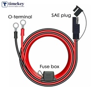 TKEY Motorcycle Quick Release SAE Cable With Fuse Terminal O Connector Battery Charger Extension Ada