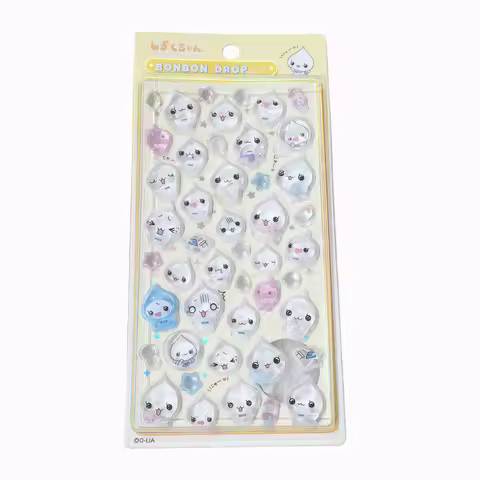 2026 New Shinny Jelly Keitai Ryuri Cute Seal Stickers 3D Relief Stickers DIY Scrapbook Journal Phone