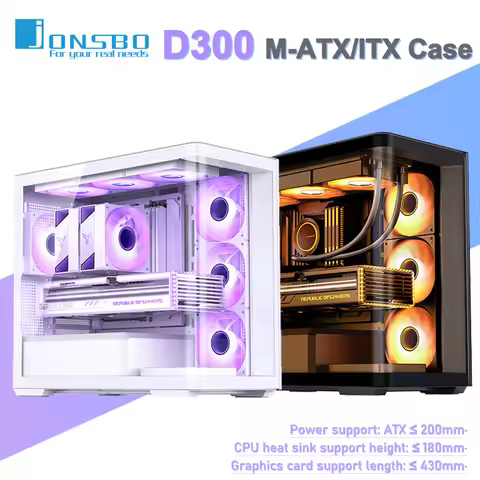 Jonsbo D300 Case Seaview Room ITX Panoramic Side Transparency Without Pillars Computer Chassis 360Wa