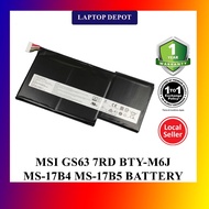 MSI GS63 7RD STEALTH GS73VR MS-17B5 MS-16K4 BTY-M6J 11.4V 64.98Wh 5700mAh Replacement Battery