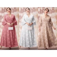 ♞plus size elegant lace maxi dress ninang dress