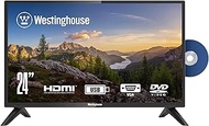 Westinghouse 24 Inch TV with DVD Player Built in, 720p HD LED Small Flat Screen TV DVD Combo with HDMI, USB, &amp; Parental Controls, Non-Smart TV or Monitor for Home, Kitchen, or RV Camper