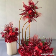 Simulation Floor Drain Flower Road Guide Stage Welcome Area Decoration T Table Finished Product Silk