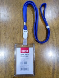 Uhoo6616/Uhoo6638 กรอบใส่บัตรพนักงาน เปิดด้านหน้าหลัง พร้อมสายคล้องบัตรคลิปพลาสติก