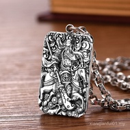 Domineering Guan Gong Retro Lin Necklace Pure Silver God of Wealth Brand Old Hanging South Thai Silv