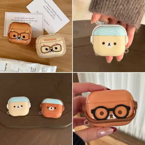 Newest 3D Kawaii Cartoon Bear Bluetooth Earphone Case With Hangover For Apple Airpods Pro 2 Airpods 