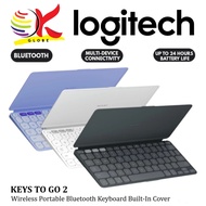 LOGITECH KEYS TO GO 2 PORTABLE BLUETOOTH WIRELESS KEYBOARD BUILT-IN COVER FOR MULTI OS, ANDROID/CHRO