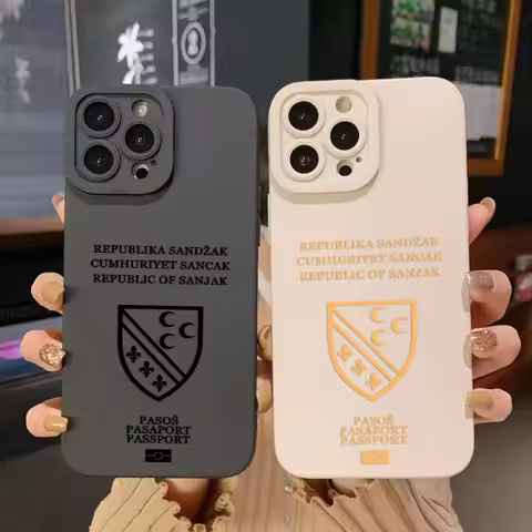 REPUBLIC OF Sandzak Passport Phone Case For iPhone 16e 16 15 14 13 12 11 Mini Pro Max X XR XSMax 8 7