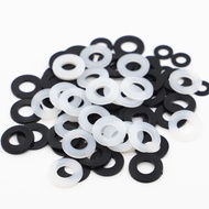50/100 x M2 M2.5 M3 M4 M5 M6 M8 M10 M12 White Black Plastic Nylon Flat Washer Plane Spacer Insulatio