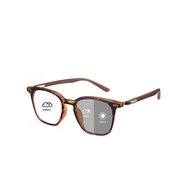 Cyxus Photochromic  Blue Light Blocking Glasses Square Frame Unisex Wood Grain Lightweight For Offic